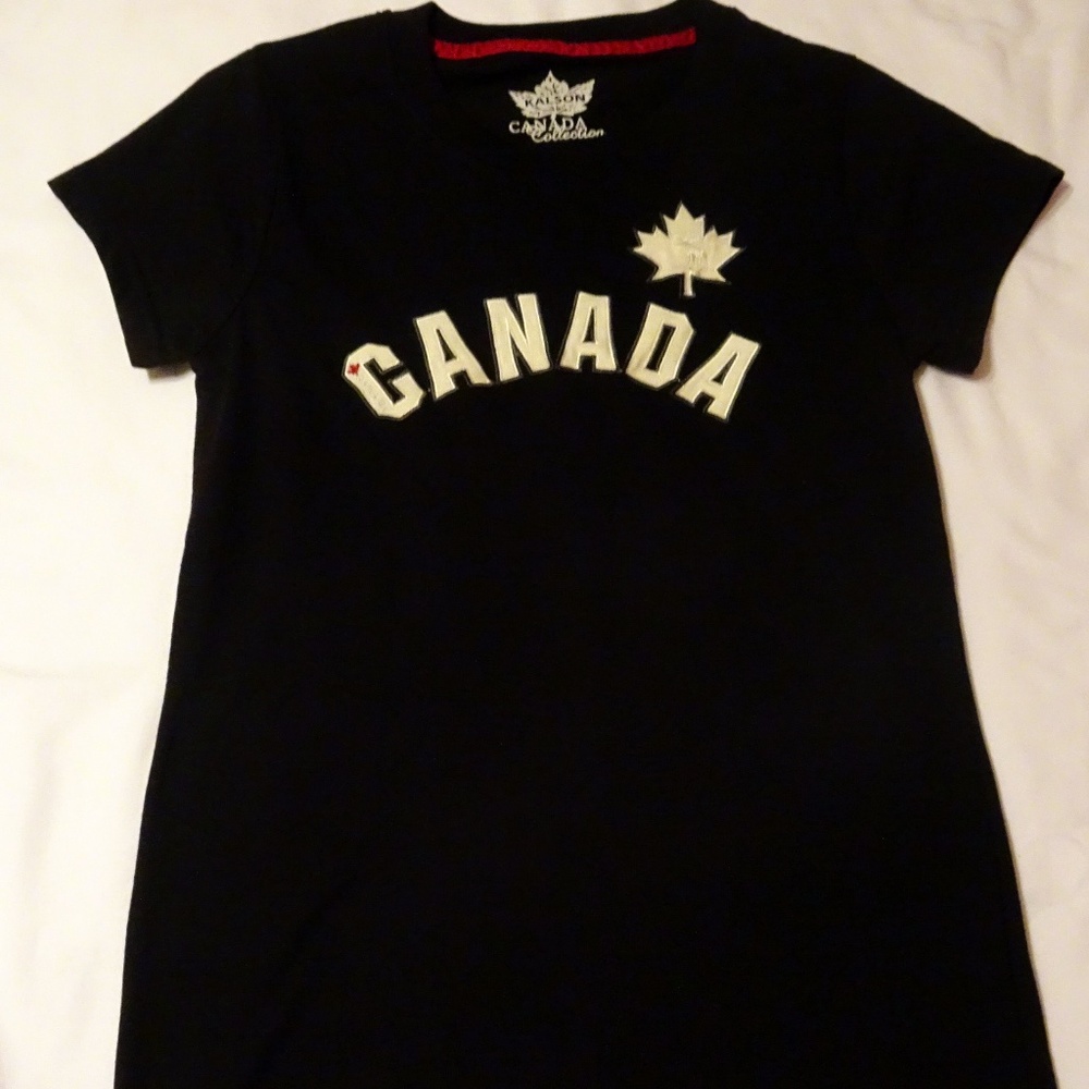 Black Crew Neck "Canada" T-Shirt M